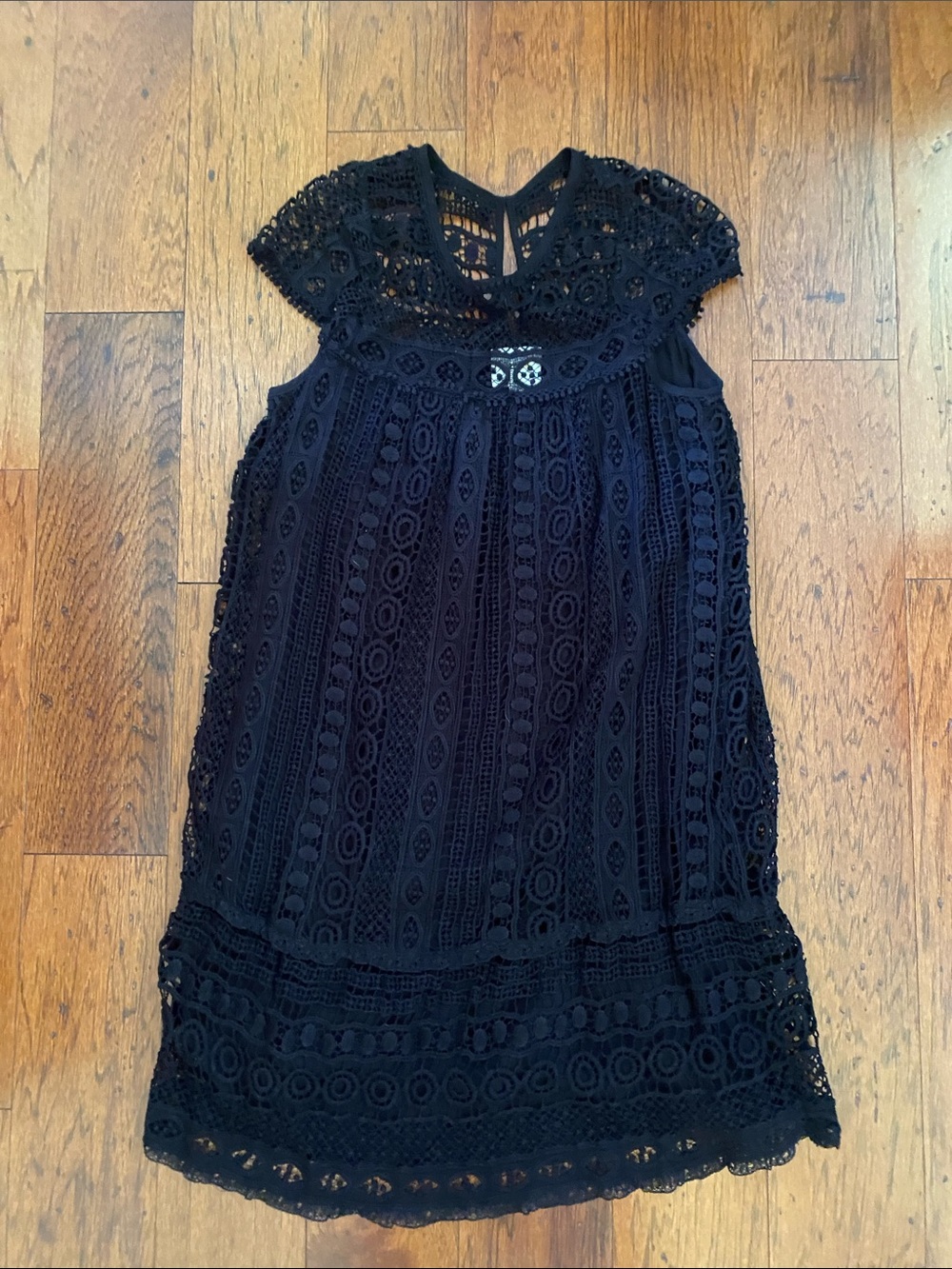 NWT Maeve black crochet shift dress-small